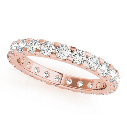 Round Diamond 3.60 Ct Rose Gold Wedding Eternity Band Lab Grown Jewelry