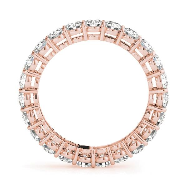Round Diamond 4.5 Ct Rose Gold Wedding Eternity Band Lab Grown 14K Jewelry