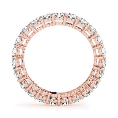 Round Diamond 4.5 Ct Rose Gold Wedding Eternity Band Lab Grown 14K Jewelry