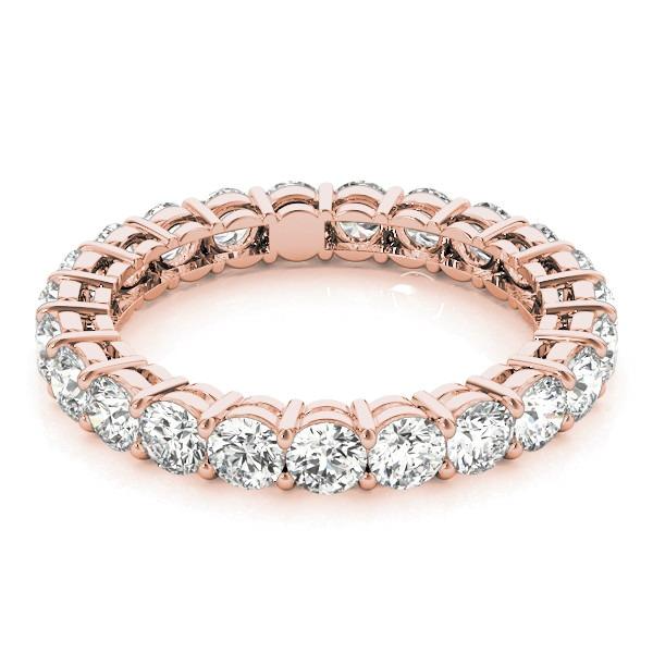 Round Diamond 4.5 Ct Rose Gold Wedding Eternity Band Lab Grown 14K Jewelry