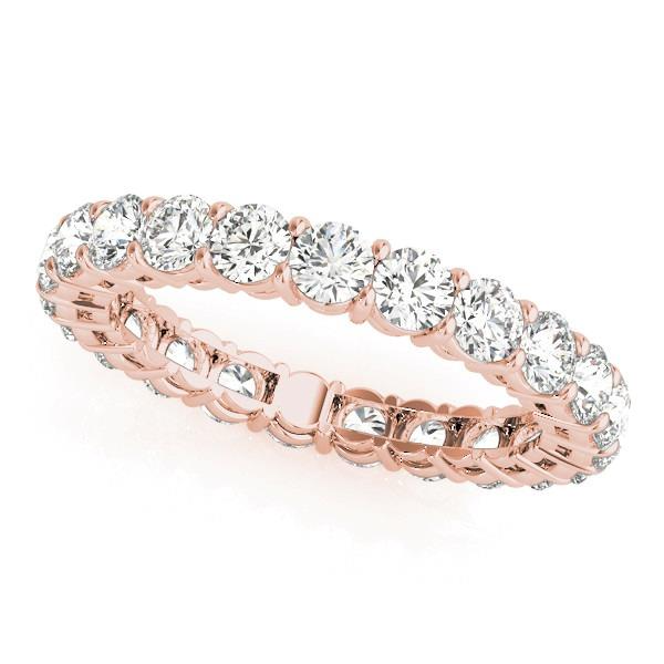 Round Diamond 4.5 Ct Rose Gold Wedding Eternity Band Lab Grown 14K Jewelry