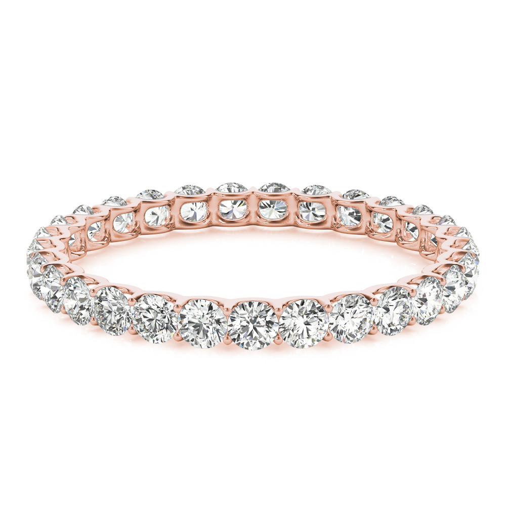 Round Diamond Eternity Band 5.28 Ct Rose Gold Lab Grown Ring For Women