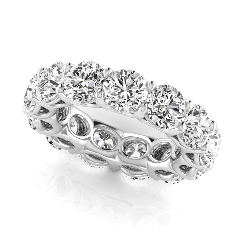 Round Diamond Lab Grown Anniversay Ring 9.75 Cts White Gold Eternity Band