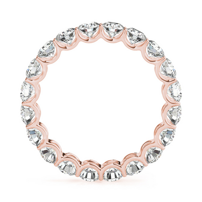 Round Diamonds 3 Carat Eternity Band U Prong Lab Grown Gold 14K New