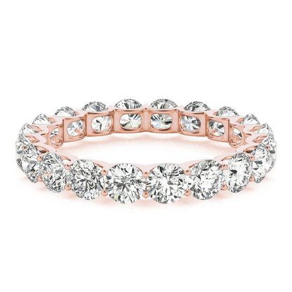Round Diamonds 3 Carat Eternity Band U Prong Lab Grown Gold 14K New