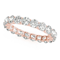 Round Diamonds 3 Carat Eternity Band U Prong Lab Grown Gold 14K New