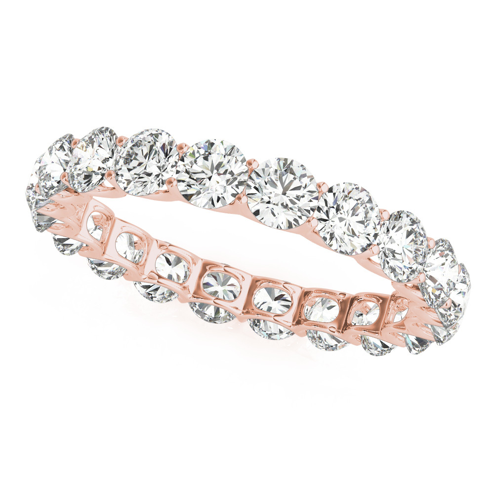 Round Diamonds 3 Carat Eternity Band U Prong Lab Grown Gold 14K New