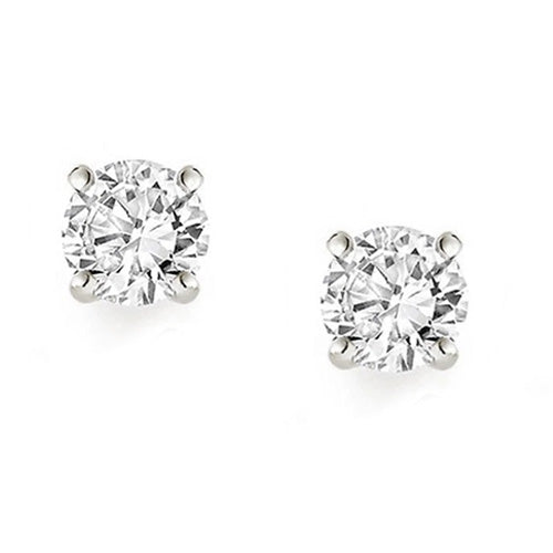 Round GIA CERTIFIED Lab Grown Diamond Stud Earring 2 Carats Solid White Gold 14K Women Jewelry