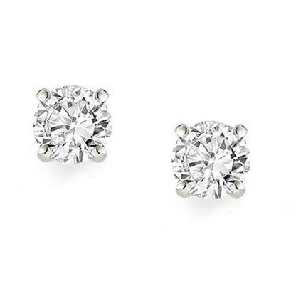 Round GIA CERTIFIED Lab Grown Diamond Stud Earring 2 Carats Solid White Gold 14K Women Jewelry