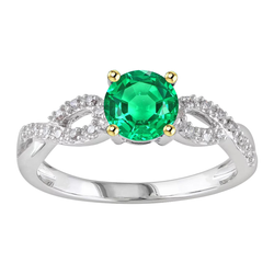 Natural Real ( Not Lab Grown ) Round Gemstone Ring Green Emerald GIA Anniversary Jewelry