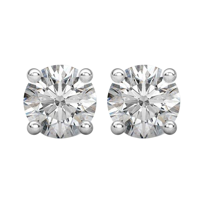 Round Genuine GIA CERTIFIED Lab Grown Diamond Stud Earrings 4 Carats Women Gold Jewelry