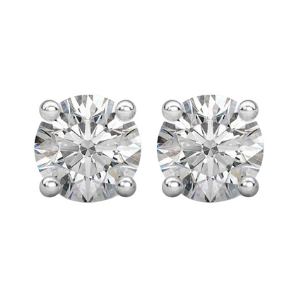 Round Genuine GIA CERTIFIED Lab Grown Diamond Stud Earrings 4 Carats Women Gold Jewelry