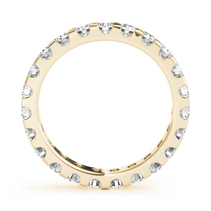 Round Lab Grown Diamond Eternity Band 3.60 Ct Wedding Yellow Gold Jewelry