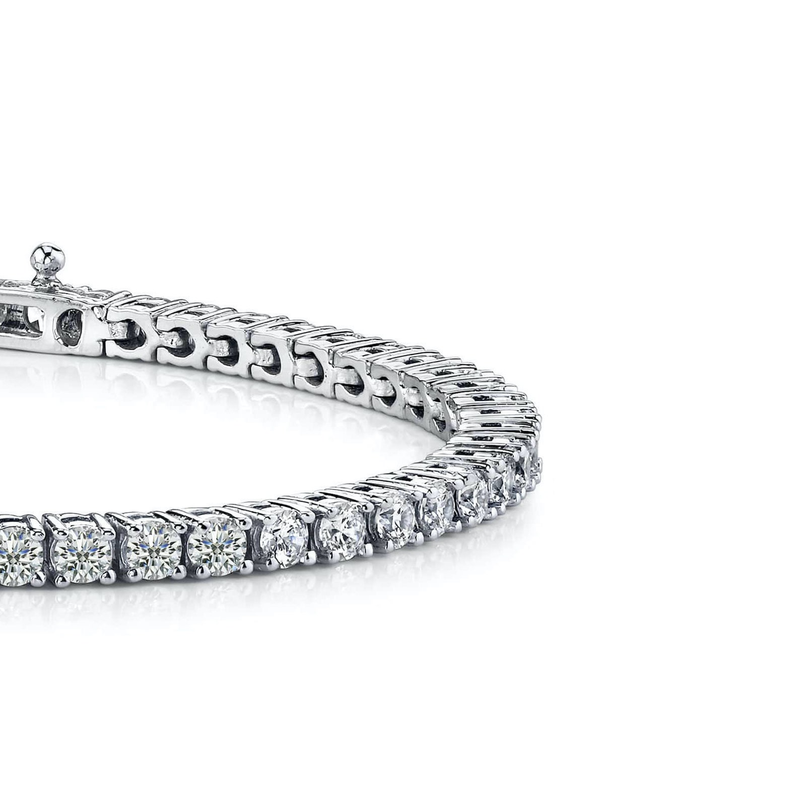 Round Lab Grown Diamond Lady Men Tennis Bracelet Solid Gold 14K 7.50 Carats