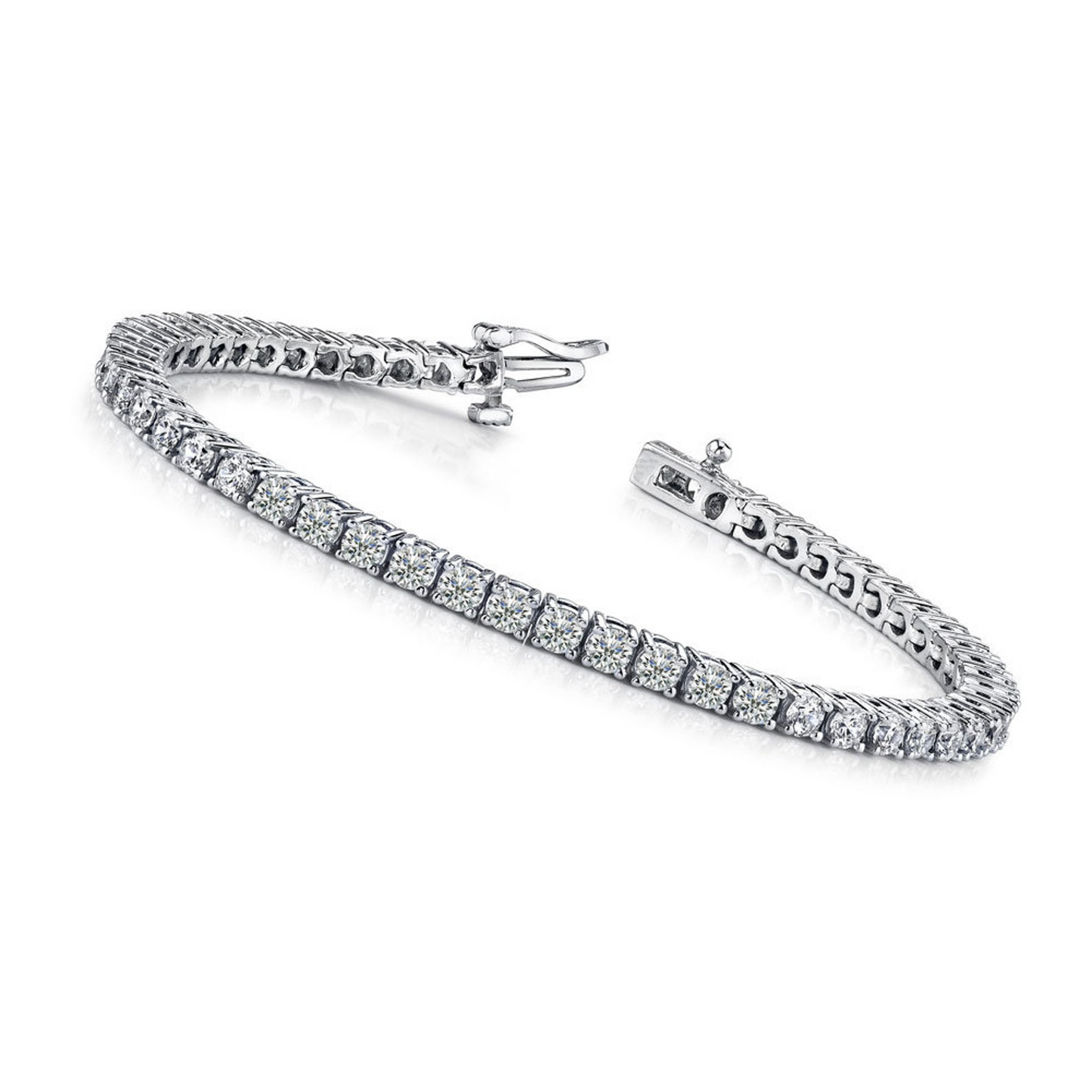 Round Lab Grown Diamond Lady Men Tennis Bracelet Solid Gold 14K 7.50 Carats
