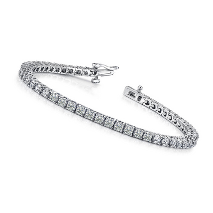 Round Lab Grown Diamond Lady Men Tennis Bracelet Solid Gold 14K 7.50 Carats
