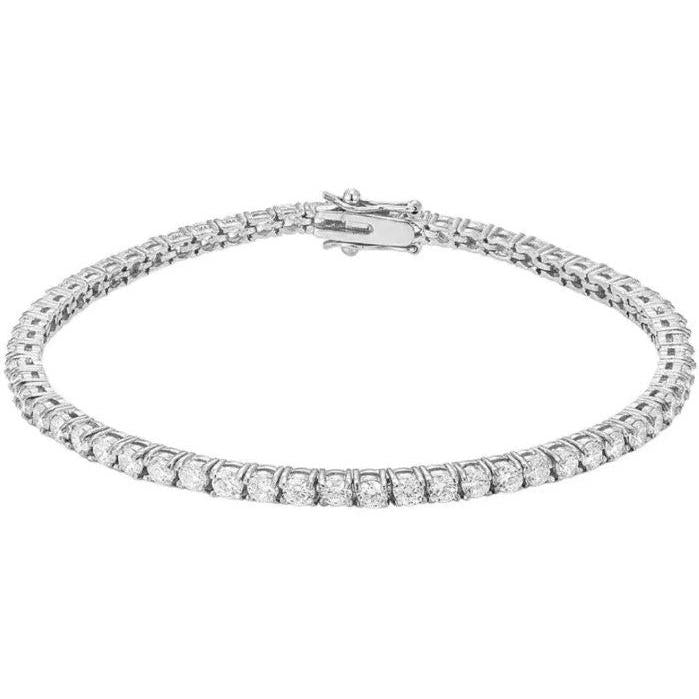 Round Lab Grown Diamond Tennis Bracelet 9 Carat Ladies White Gold Jewelry