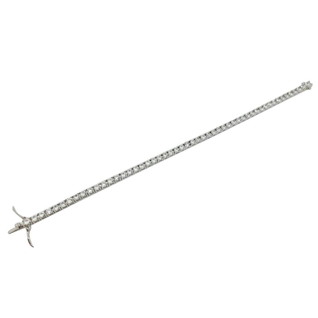 Round Lab Grown Diamond Tennis Bracelet 9 Carat Ladies White Gold Jewelry