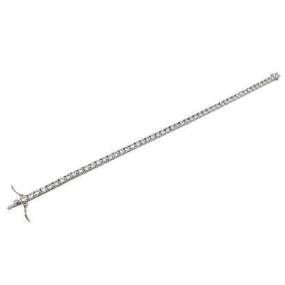 Round Lab Grown Diamond Tennis Bracelet 9 Carat Ladies White Gold Jewelry