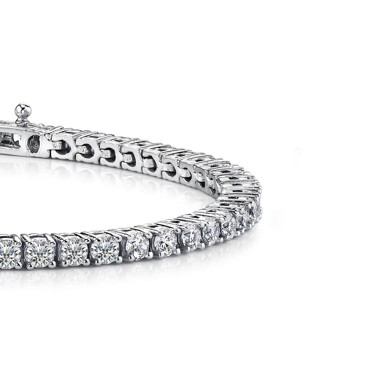 Round Lab Grown Diamond Tennis Bracelet Gorgeous 5.30 Ct Prong Set White Gold