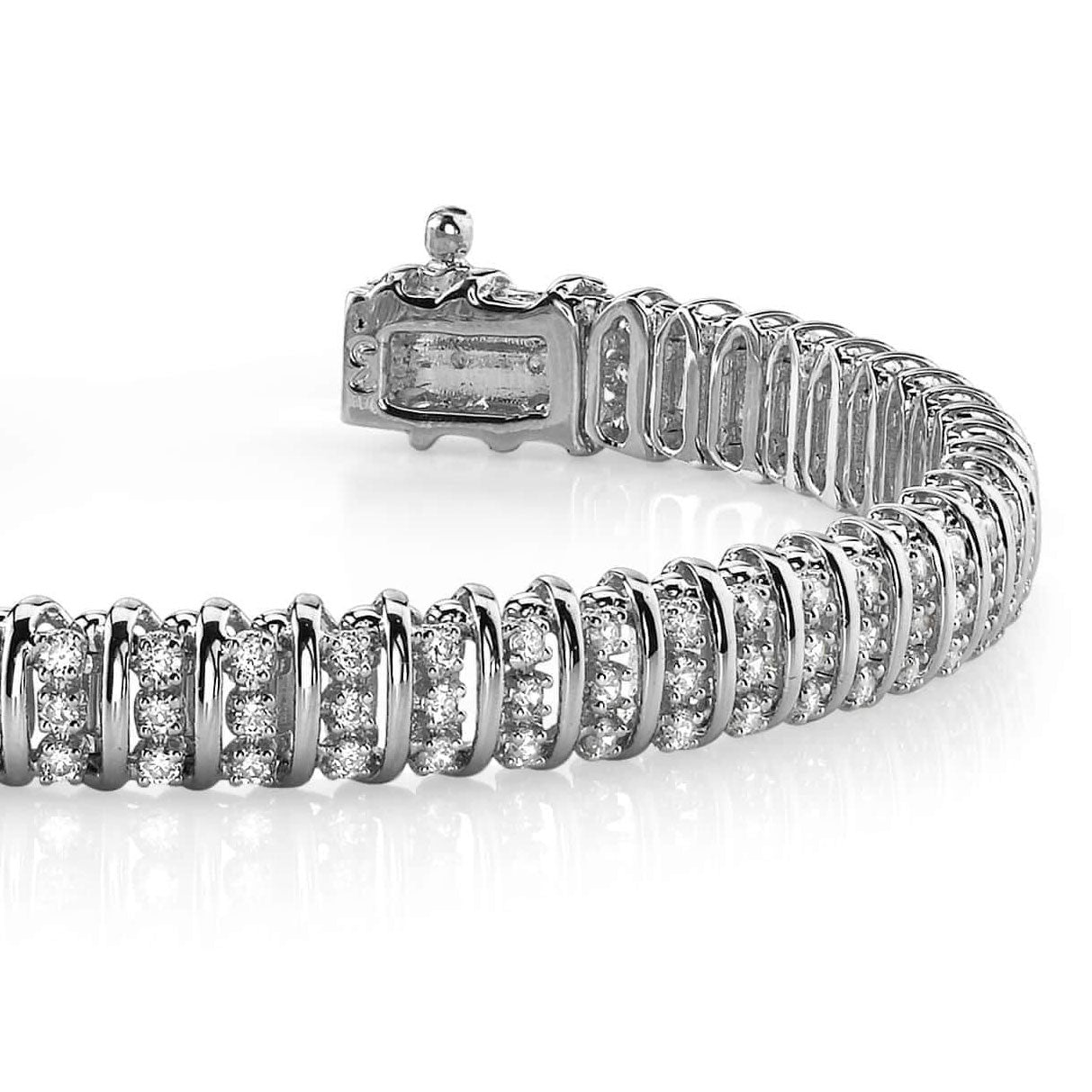 Round Lab Grown Diamond Tennis Bracelet Solid Gold 10K Jewelry 16 Carats