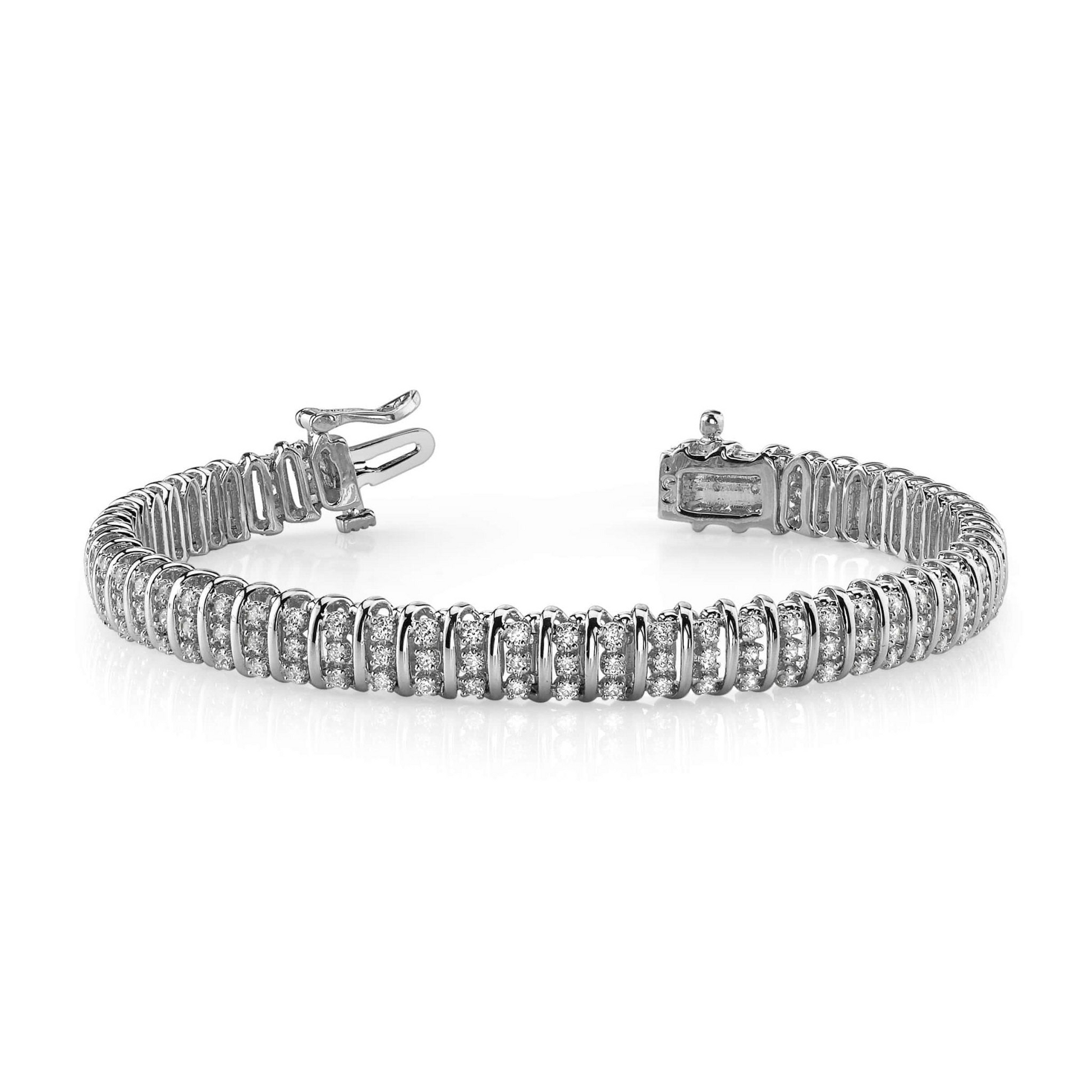 Round Lab Grown Diamond Tennis Bracelet Solid Gold 10K Jewelry 16 Carats