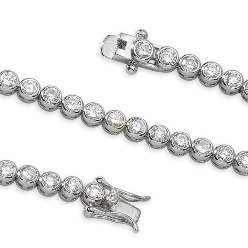 Round Lab Grown Diamond Tennis Bracelet Solid White Gold 10K Diamonds 5.70 Ct