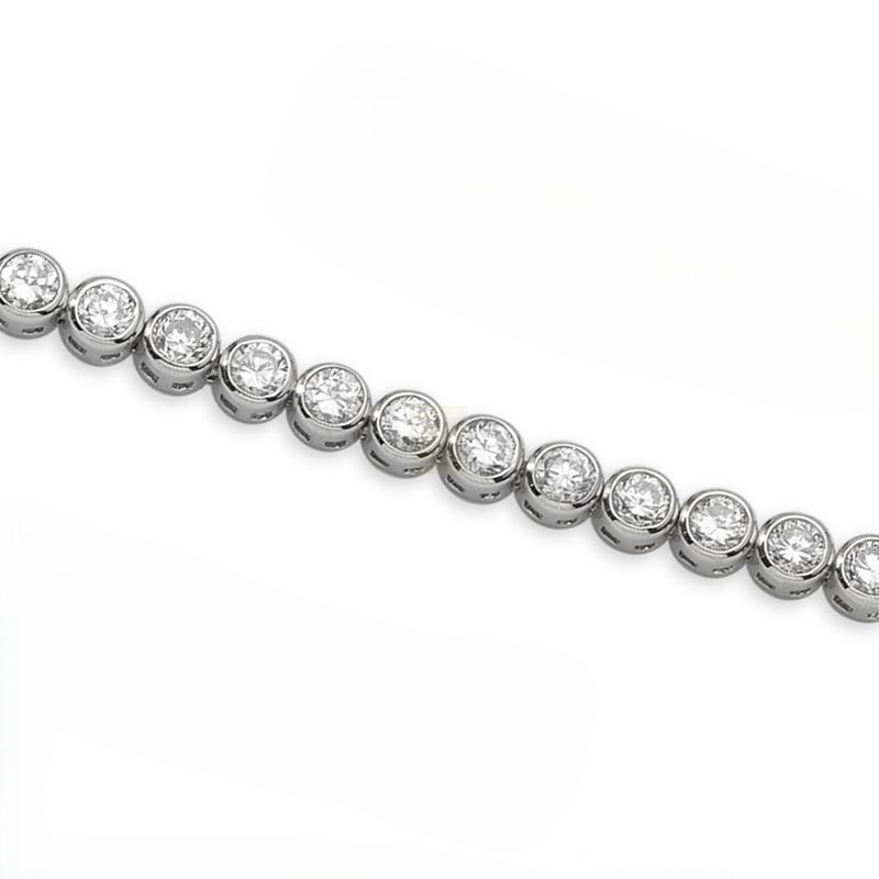 Round Lab Grown Diamond Tennis Bracelet Solid White Gold 10K Diamonds 5.70 Ct