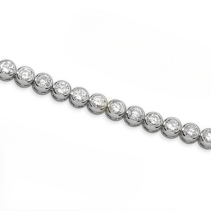 Round Lab Grown Diamond Tennis Bracelet Solid White Gold 10K Diamonds 5.70 Ct