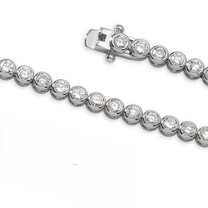 Round Lab Grown Diamond Tennis Bracelet Solid White Gold 10K Diamonds 5.70 Ct