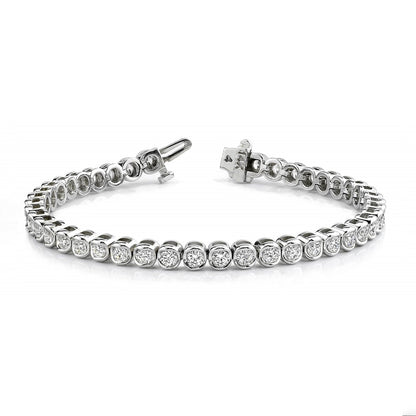 Round Lab Grown Diamond Women Tennis Bracelet White Solid Gold 10.50 Ct