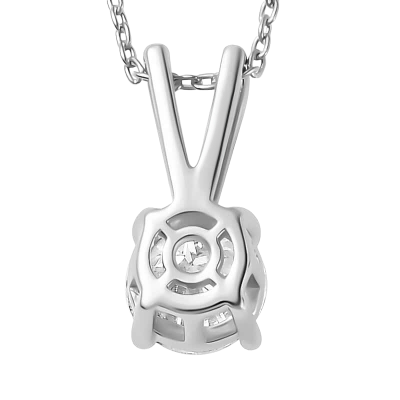  Round Natural Diamond Necklace Pendant 2.50 Carats Prong Set White Gold 14K