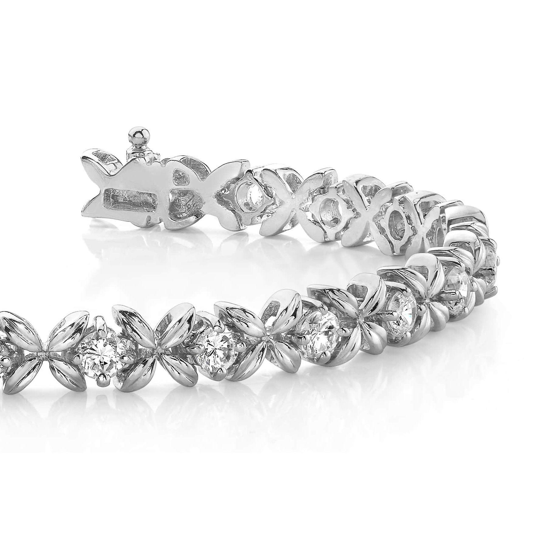 Round Natural Earth Mined Diamond Tennis Bracelet Solid Gold 14K Prong Set 3.30 Carats