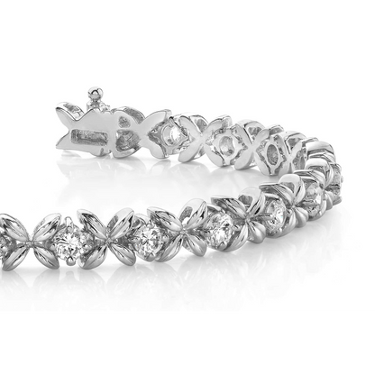 Round Natural Earth Mined Diamond Tennis Bracelet Solid Gold 14K Prong Set 3.30 Carats