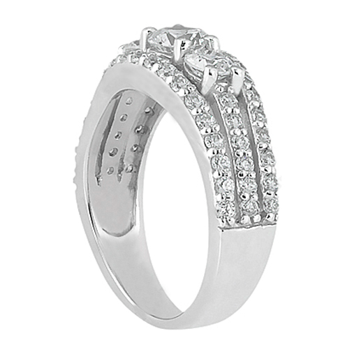 Round Old Miner Genuine Natural Earth Mined Diamond Ring 3 Stone Style 14K Gold 6 Carats