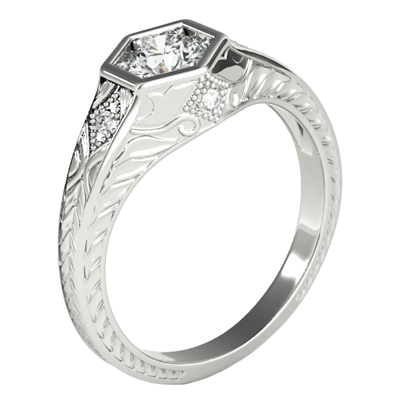 Round Old Miner Genuine Natural Earth Mined Diamond Ring Antique Style 14K Gold 1.75 Carats