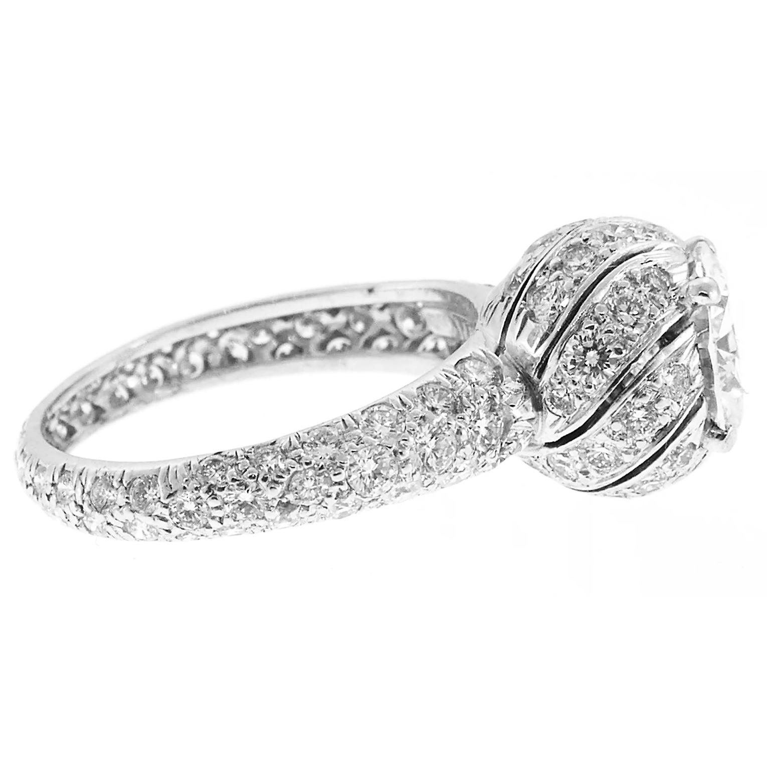 Round Old Miner Genuine Natural Earth Mined Diamond Ring Twisted Pave Set Jewelry 3.50 Carats