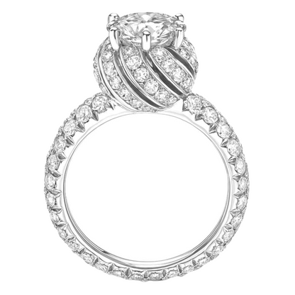 Round Old Miner Genuine Natural Earth Mined Diamond Ring Twisted Pave Set Jewelry 3.50 Carats