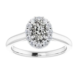 Round & Oval Old Miner Natural Diamond Halo Engagement Ring 3.75 Carats