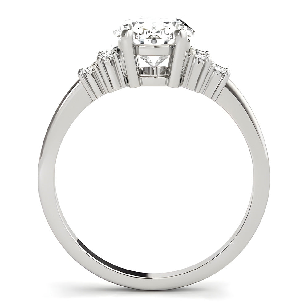 Round & Oval Old European Solitaire With Accents Ring 5 Carats