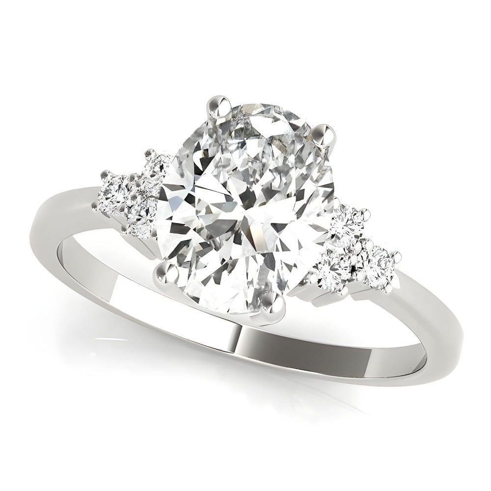 Round & Oval Old European Solitaire With Accents Ring 5 Carats