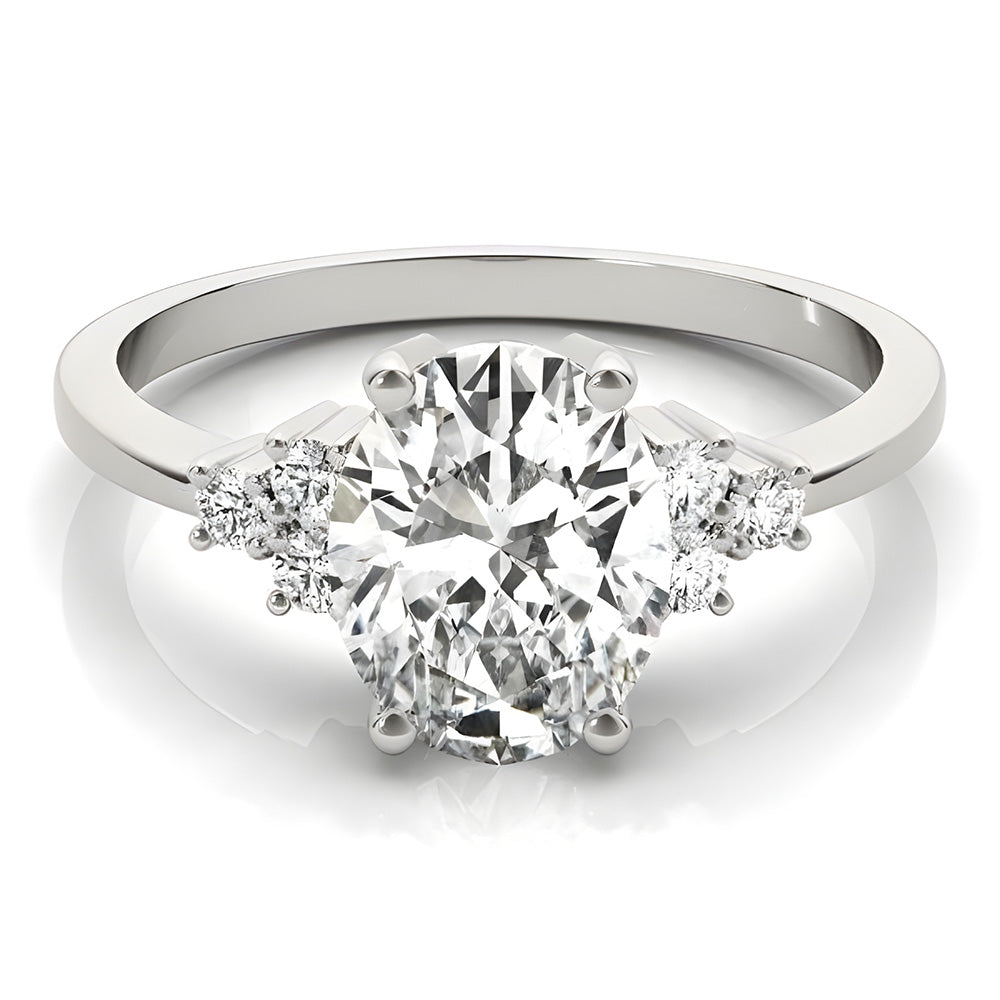 Round & Oval Old European Solitaire With Accents Ring 5 Carats