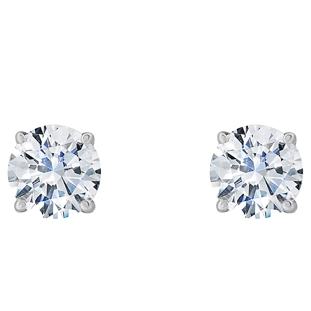 Round Shaped GIA Certified Lab Grown Diamond Women Stud Earring 2 Carats White Gold 14K