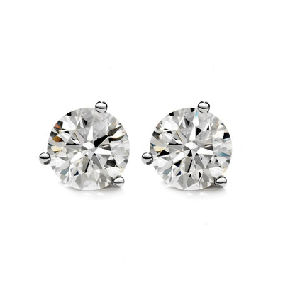 Round Shaped Lab Grown Diamond Stud Earring G VS1 14K Gold