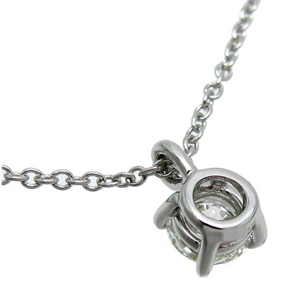 Round Solitaire Natural Diamond Pendant 1.5 Ct White Gold Jewelry
