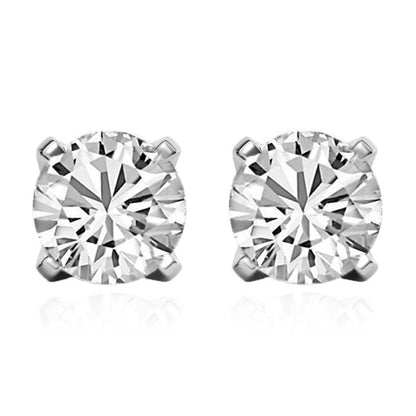 Round Stud GIA CERTIFIED Lab Grown Diamond Earring 2 Ct Fine Women Jewelry 14K White Gold