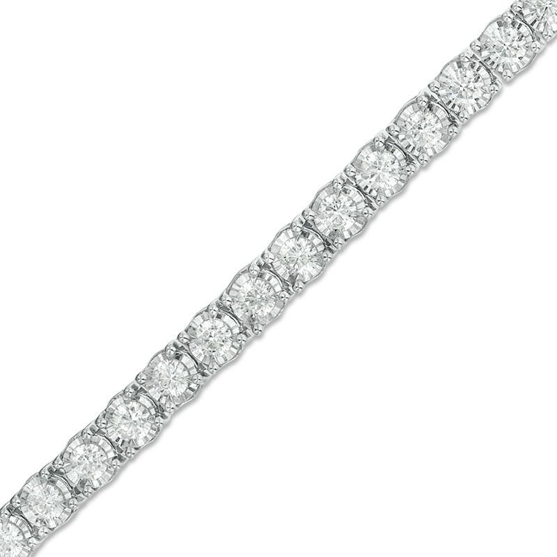 Round Tennis Bracelet Lab Grown Diamond Cut Mounting 6 Carat White Gold Jewelry