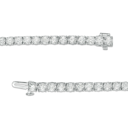 Round Tennis Bracelet Lab Grown Diamond Cut Mounting 6 Carat White Gold Jewelry