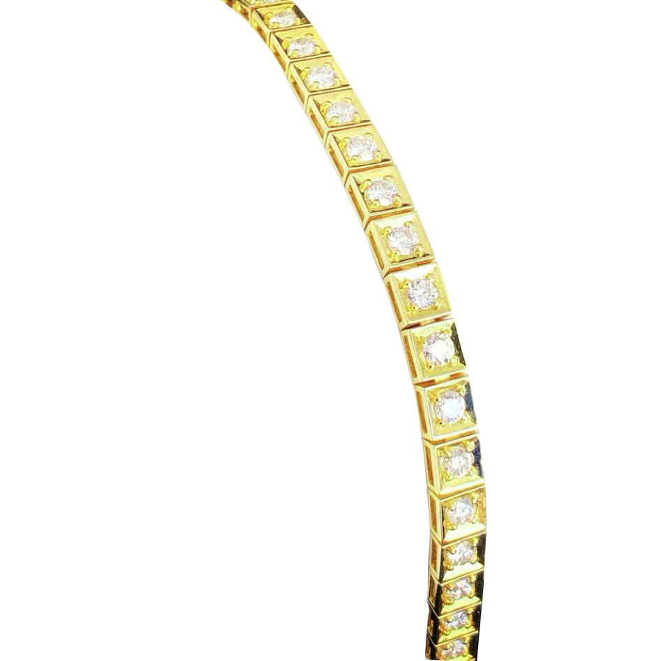 Round Cut Natural Earth Mined Diamond Ladies Tennis Bracelet 5.40 Carats Yellow Gold 14K