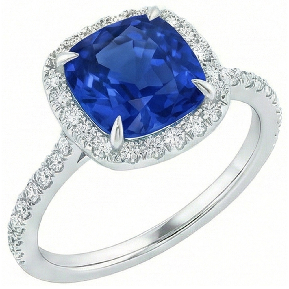 Natural Real ( Not Lab Grown )  Royal Designs Jewelry Halo Ring